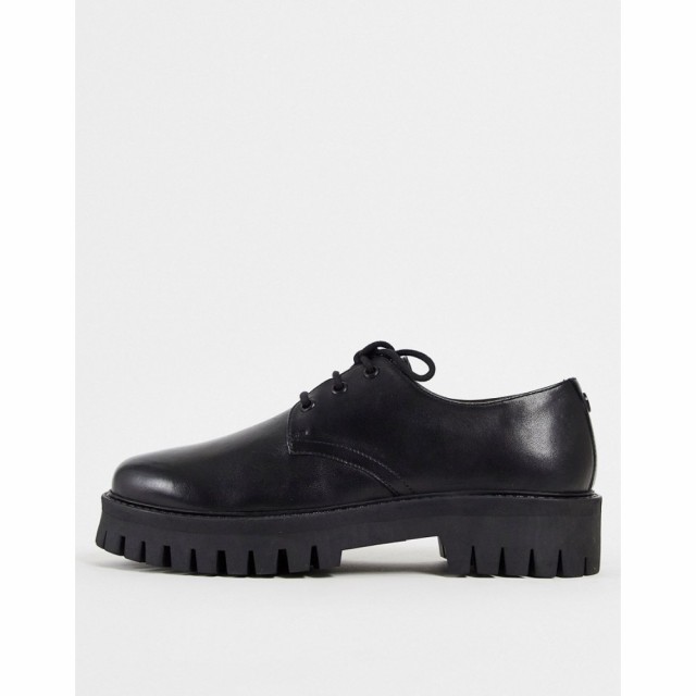 ASRA メンズ 革靴・ビジネスシューズ レースアップ シューズ・靴 Asra Treat Chunky Lace Up Shoes In Black Leather ブラック