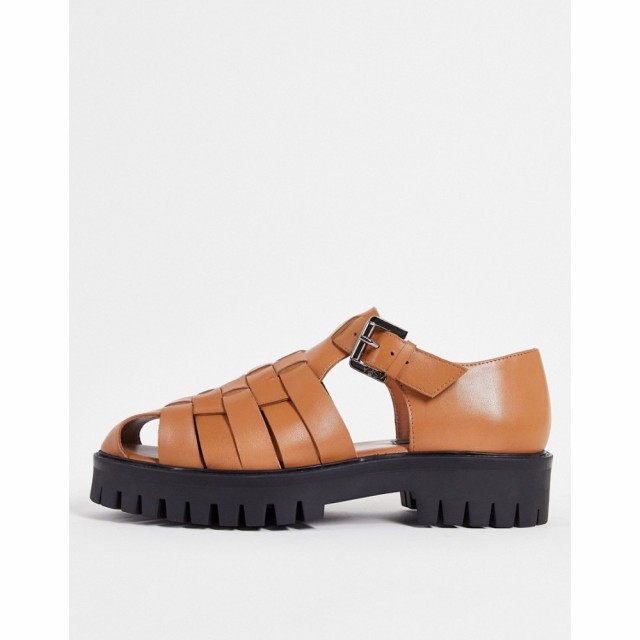 ASRA メンズ サンダル シューズ・靴 Asra Secko Chunky Woven Sandals In Tan Leather ブラウン