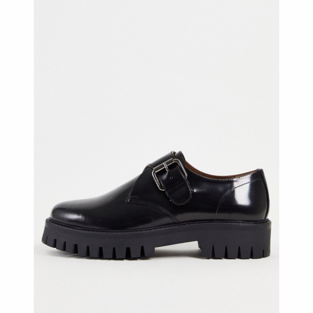 ASRA メンズ 革靴・ビジネスシューズ シューズ・靴 Asra Trixie Buckle Monk Shoes In Black Leather ブラック