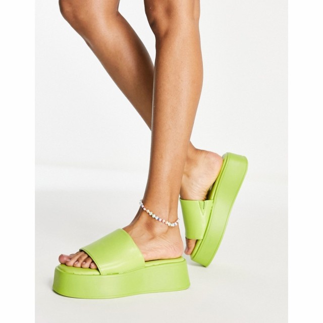 シュー Schuh レディース サンダル・ミュール シューズ・靴 Tatiana Chunky Mule Sandals In Green グリーン