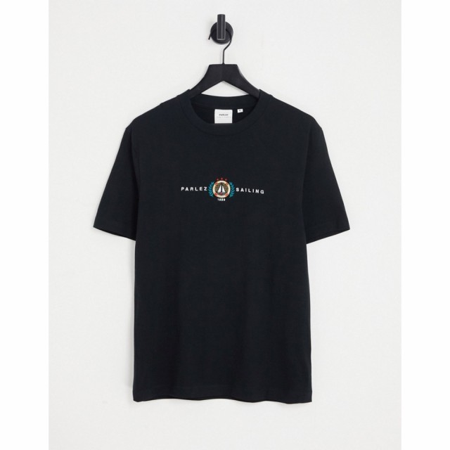 パルレ Parlez メンズ Tシャツ トップス Maiden Embroidered T-Shirt In Black ブラック