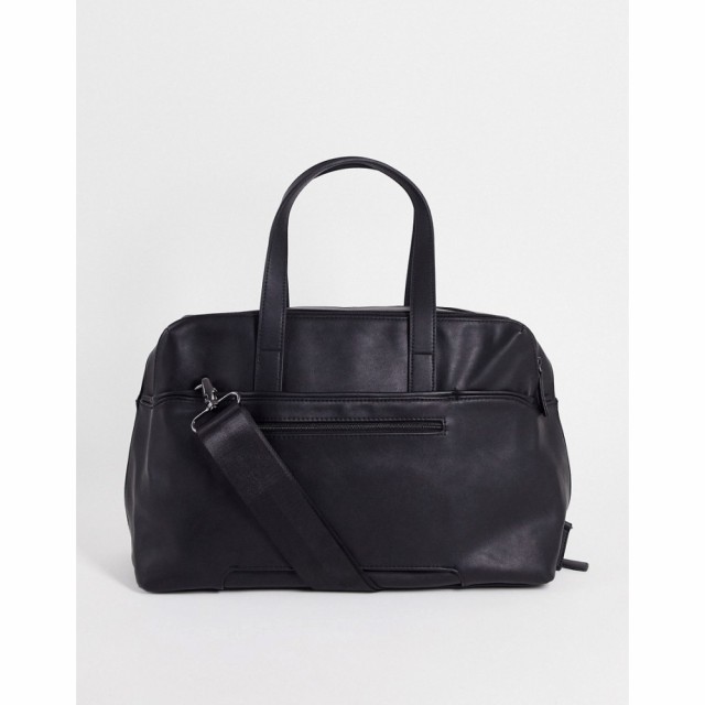 エイソス ASOS DESIGN メンズ ボストンバッグ・ダッフルバッグ バッグ Holdall In Black Faux Leather 19 Litres ブラック