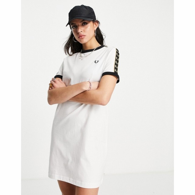 フレッドペリー Fred Perry レディース ワンピース Tシャツワンピース ワンピース・ドレス Branded Taped Short Sleeve T-Shirt Dress In