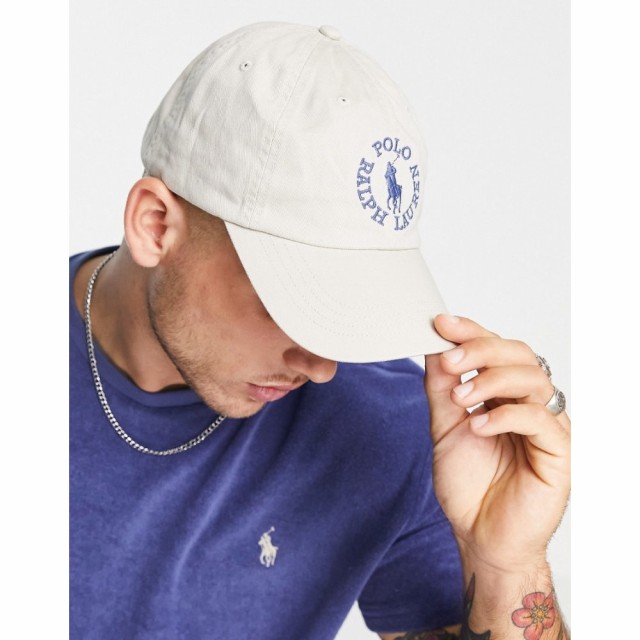 ラルフ ローレン Polo Ralph Lauren メンズ キャップ 帽子 X Asos Exclusive Collab Cap In Cream With Circle Logo ホワイト