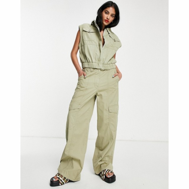 トップショップ Topshop レディース カーゴパンツ ボトムス・パンツ Co-Ord High Waisted Cargo Trouser With Utility Pockets In Sage