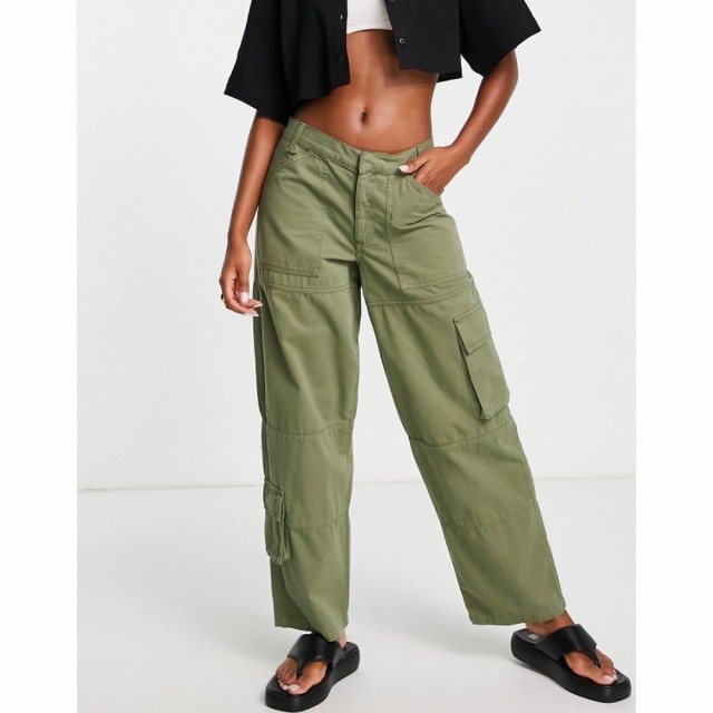 トップショップ Topshop レディース カーゴパンツ ボトムス・パンツ Relaxed Low Slung Cargo Trousers In Khaki カーキ