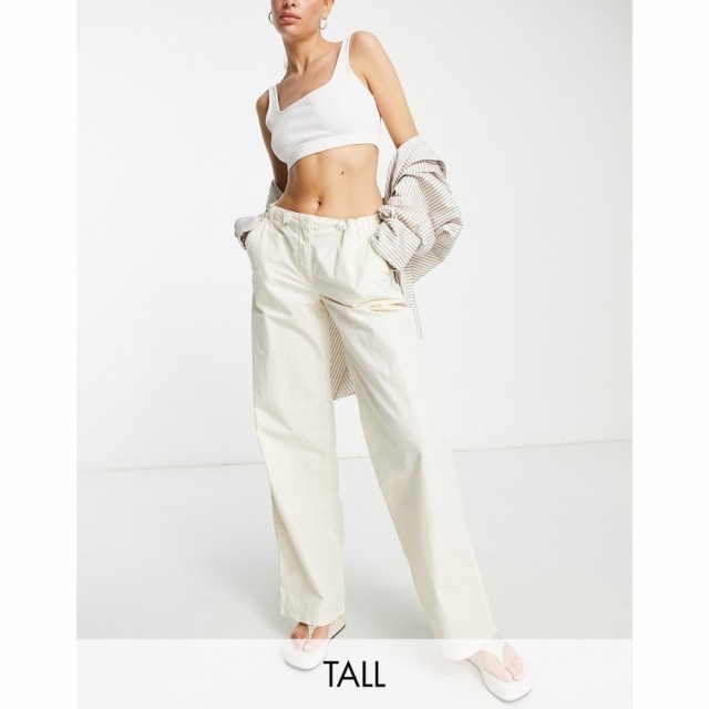 トップショップ Topshop Tall レディース カーゴパンツ ボトムス・パンツ Low Rise Wide Leg Nylon Cargo Trouser In Ecru エクリュ