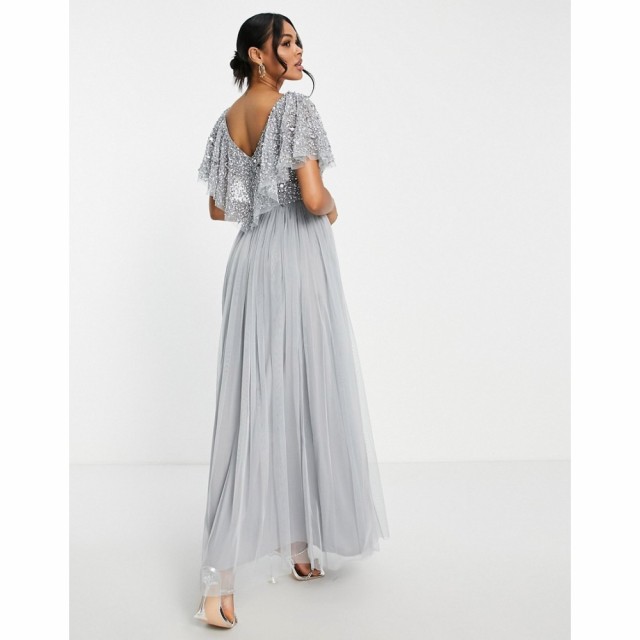 Beauut レディース パーティードレス マキシ丈 ワンピース・ドレス Bridesmaid Embellished Bodice Maxi Dress With Flutter Sleeve In G