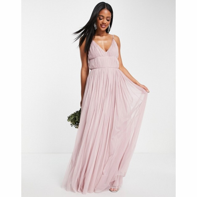 Beauut レディース パーティードレス マキシ丈 ワンピース・ドレス Bridesmaid Layered Tulle Maxi Dress In Frosted Pink ピンク