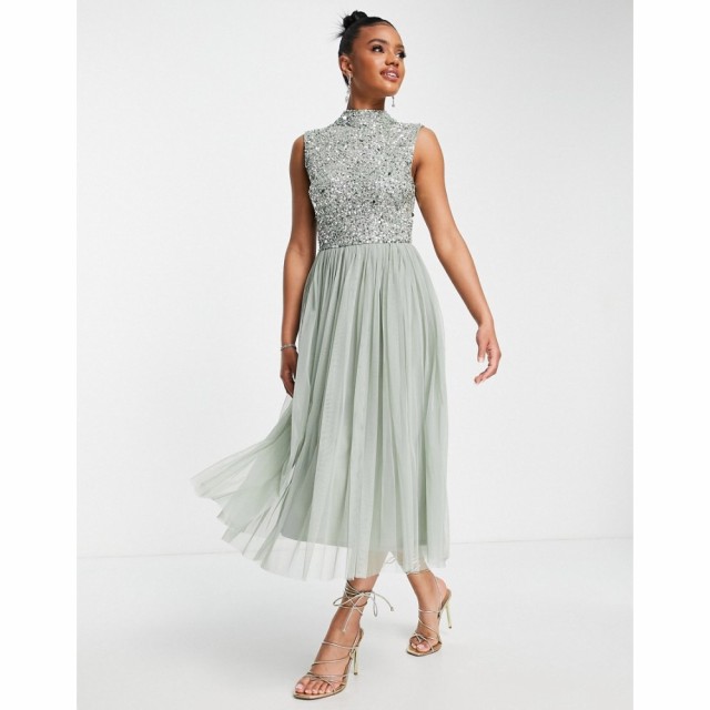 Beauut レディース パーティードレス ミドル丈 ワンピース・ドレス Bridesmaid 2 In 1 Embellished Midi Dress With Full Tulle Skirt In