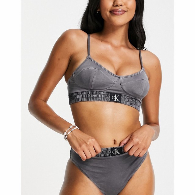 カルバンクライン Calvin Klein レディース トップのみ 水着・ビーチウェア Authentic Crop Bikini Top In Black ブラック