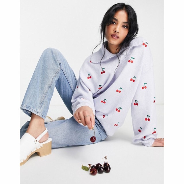 エンヴィ Envii レディース ニット・セーター トップス Collared Jumper In Cherry Print