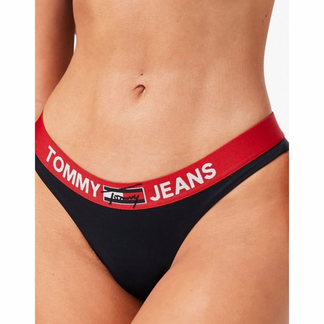 トミー ヒルフィガー Tommy Hilfiger レディース ボトムのみ 水着・ビーチウェア Tommy Jeans Logo Brazillian Bikini Bottom In Navy Bl