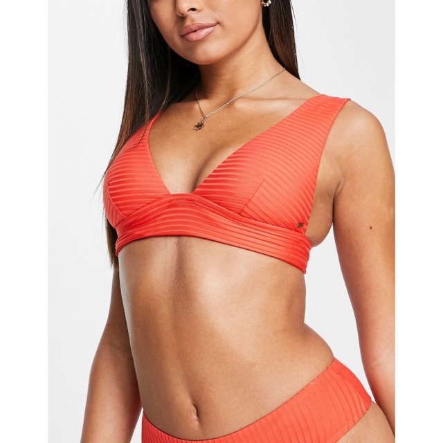 リップカール Ripcurl レディース トップのみ 水着・ビーチウェア Rip Curl Deep V Rib Triangle Bikini Top In Red レッド