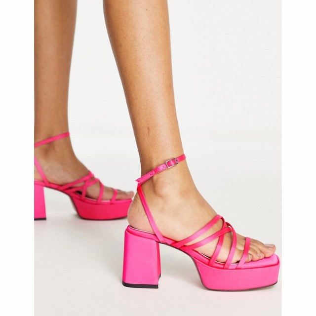 エイソス ASOS DESIGN レディース サンダル・ミュール シューズ・靴 Hanon Strappy Platform Heeled Sandals In Pink ピンク