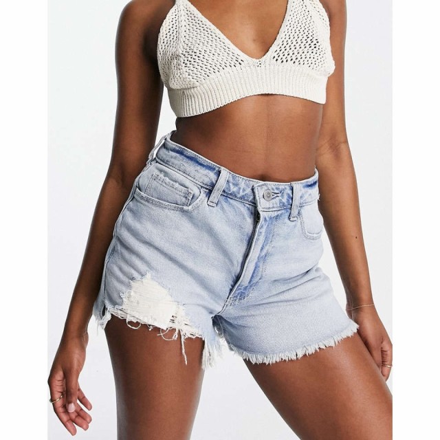 ホリスター Hollister レディース ショートパンツ ボトムス・パンツ High Rise Raw Cut Hem Mom Short In Light Wash