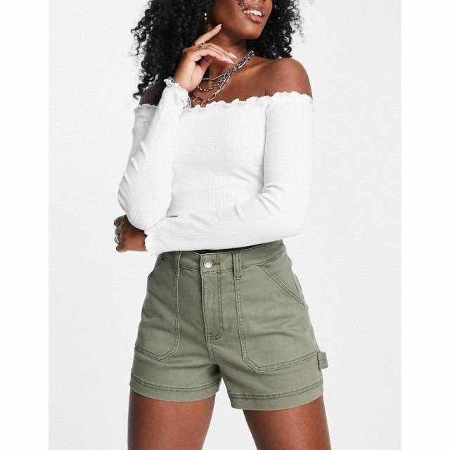 ホリスター Hollister レディース ショートパンツ カーゴ ボトムス・パンツ Cargo Mom Shorts In Khaki オリーブ