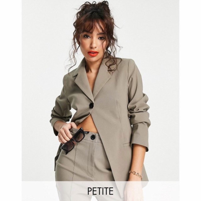 トップショップ Topshop Petite レディース スーツ・ジャケット アウター Topshop Co Ord Petite Bengaline Blazer In Dark Olive セージ