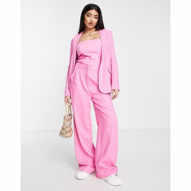 フローリック The Frolic レディース ボトムス・パンツ Linen Oversized Suit Trousers In Bright Pink ピンク