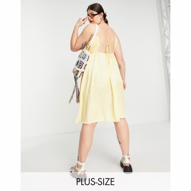 フローリック The Frolic Plus レディース ワンピース キャミワンピ ワンピース・ドレス Ruched Cami Midi Dress In Lemon Yellow イエロ