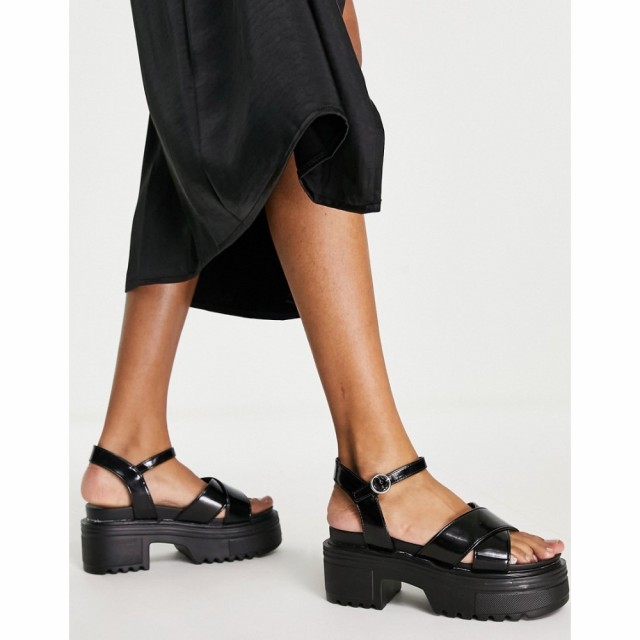 トリュフコレクション Truffle Collection レディース サンダル・ミュール シューズ・靴 Chunky Heeled Sandals In Black ブラック