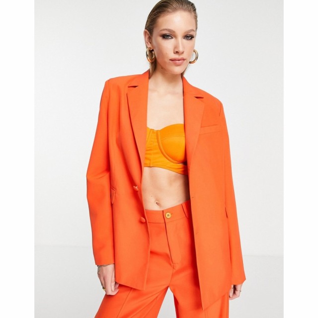 エクストロ アンド ヴェール Extro and Vert レディース スーツ・ジャケット アウター Slouchy Blazer In Tangerine タンジェリン