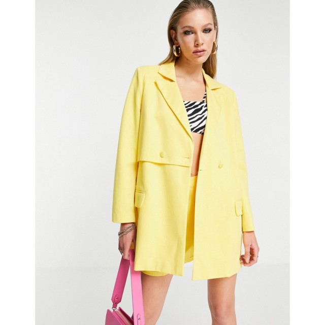 エクストロ アンド ヴェール Extro and Vert レディース スーツ・ジャケット アウター Oversized Blazer With Panel In Yellow イエロー