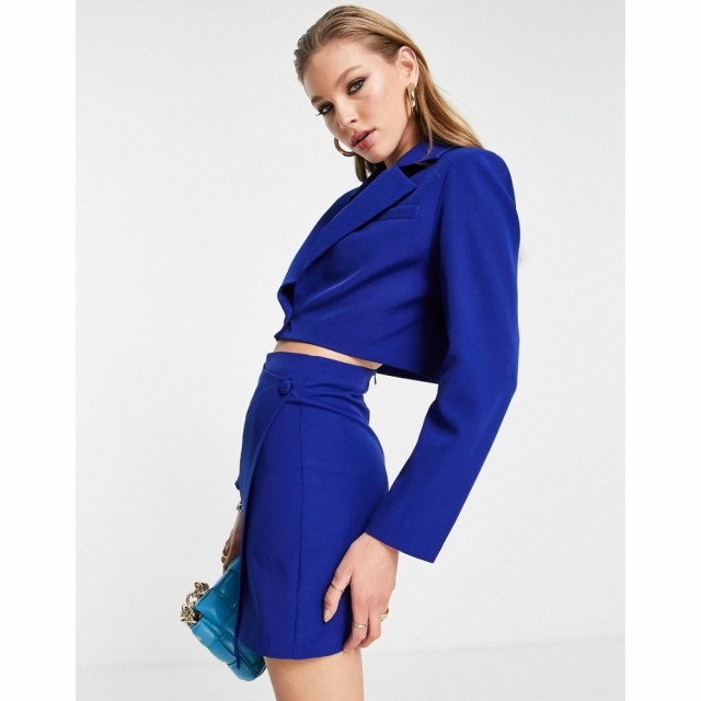 エクストロ アンド ヴェール Extro and Vert レディース スーツ・ジャケット アウター Fitted Cropped Blazer In Cobalt Blue コバルトブ