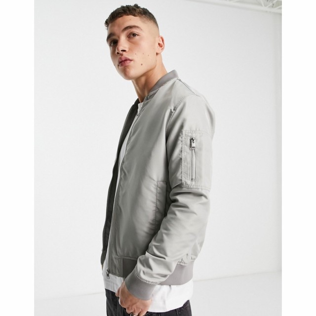 ジャック アンド ジョーンズ Jack and Jones メンズ ブルゾン ミリタリージャケット アウター Bomber Jacket In Grey グレー