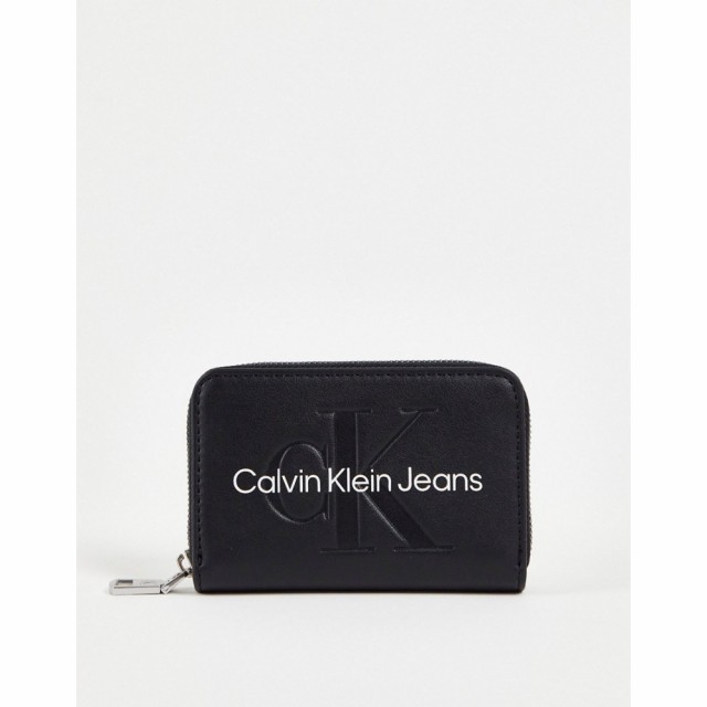 カルバンクライン Calvin Klein Jeans レディース 財布 Institutional Logo Sculpted Zip Around Purse In Black ブラック