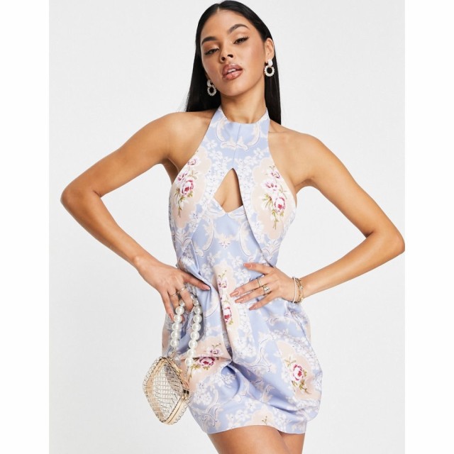 エイソス ASOS DESIGN レディース ワンピース ミニ丈 ワンピース・ドレス Backless Tulip Mini Dress In Pastel Regal Print マルチカラ