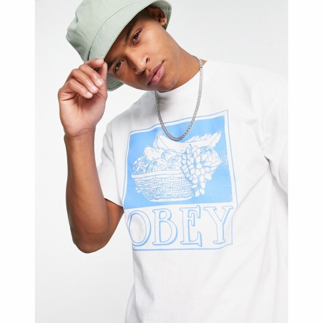 オベイ Obey メンズ Tシャツ トップス Fruit Basket Heavyweight T-Shirt In White ホワイト