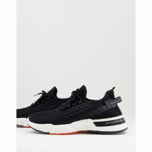 ブレイブソウル Brave Soul メンズ スニーカー シューズ・靴 Trainers With Tape Eyelets In Black/Orange ブラック