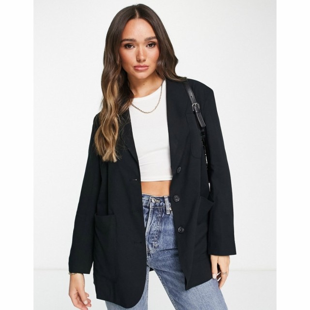 トップショップ Topshop レディース スーツ・ジャケット アウター Relaxed Mensy Blazer In Black ブラック