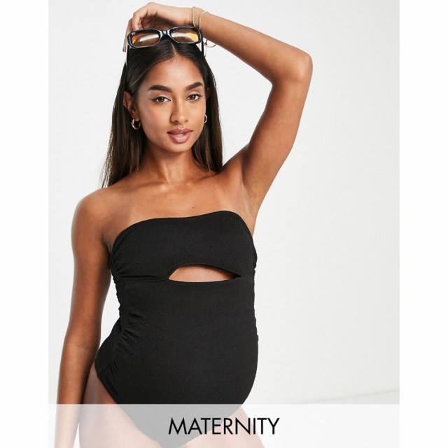 フローリック The Frolic レディース ワンピース マタニティウェア 水着・ビーチウェア Maternity Cut Out Halter Swimsuit In Black ブ