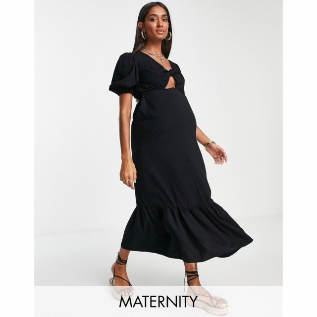 フローリック The Frolic レディース ビーチウェア マタニティウェア ワンピース・ドレス Maternity Cut Out Midi Beach Dress In Black