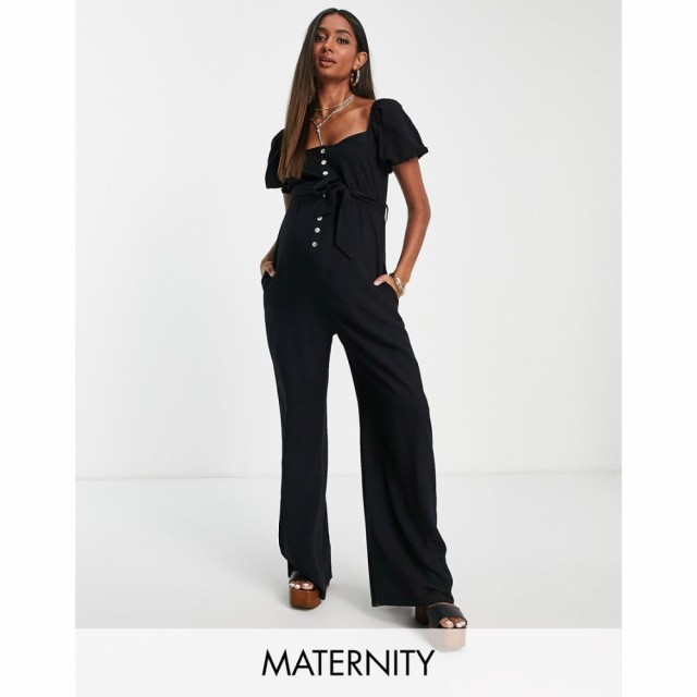 フローリック The Frolic レディース オールインワン ジャンプスーツ マタニティウェア Maternity Button Down Jumpsuit With Sleeve Det