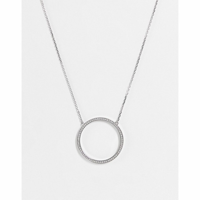 トミー ヒルフィガー Tommy Hilfiger レディース ネックレス ジュエリー・アクセサリー Stainless Steel Circle Necklace In Silver シル