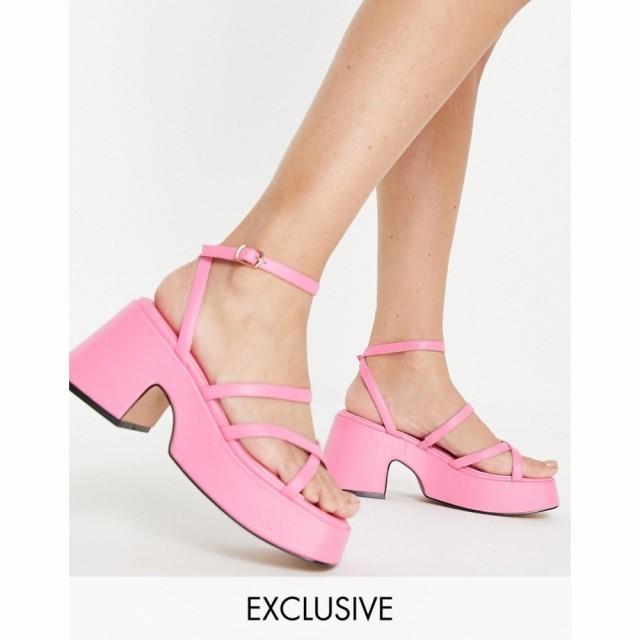 ルールロンドン Rule London レディース サンダル・ミュール Harper Vegan Recycled Pu Blend Heeled Sandals In Bubblegum Pink バブル