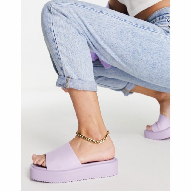 ルールロンドン Rule London レディース サンダル・ミュール シューズ・靴 Suki Vegan Recycled Pu Blend Slide Sandals In Lilac ライラ