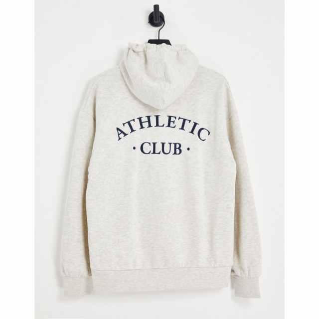 ジャック アンド ジョーンズ Jack and Jones メンズ パーカー トップス Originals Hoodie With Athletic Embroidery In Grey Marl ホワイ