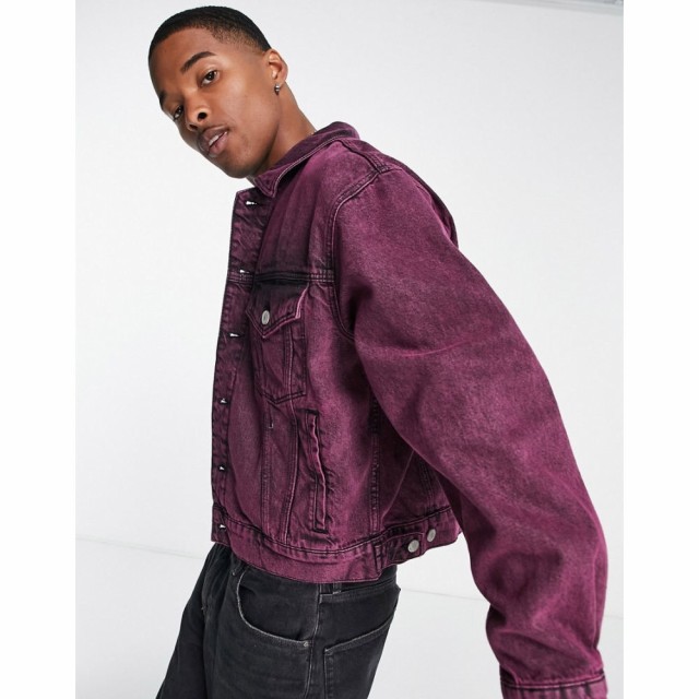 エイソス ASOS DESIGN メンズ ジャケット デニムジャケット アウター 90S Denim Jacket In Dark Purple Wash パープル