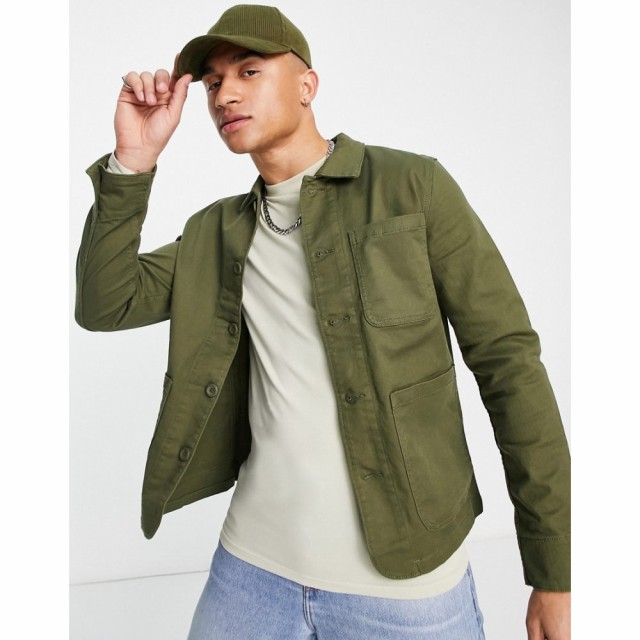 ジャック アンド ジョーンズ Jack and Jones メンズ ジャケット シャツジャケット アウター Essentials Worker Overshirt In Khaki オリ