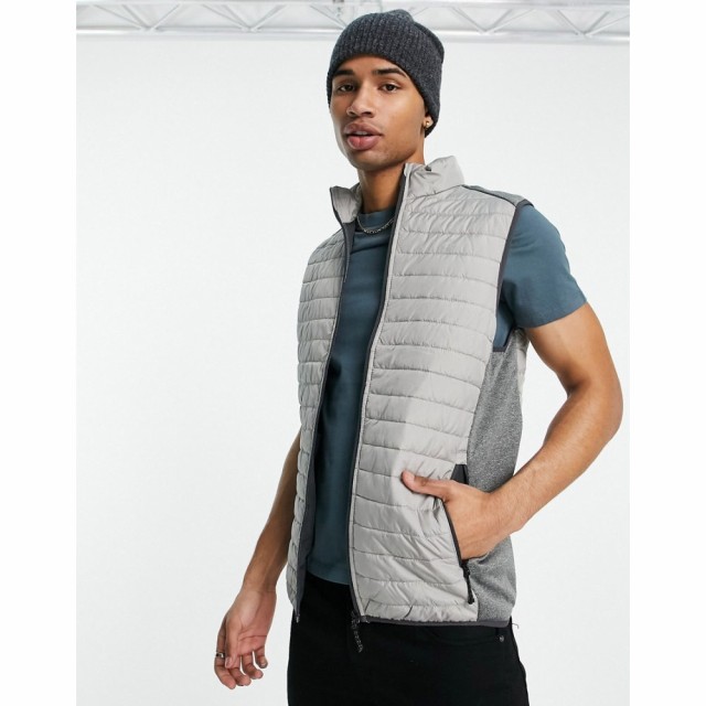 ジャック アンド ジョーンズ Jack and Jones メンズ ベスト・ジレ トップス Essentials Puffer Gilet In Grey