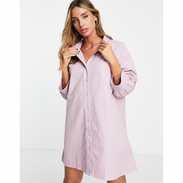 エディテッド Edited レディース ワンピース ミニ丈 シャツワンピース ワンピース・ドレス Mini Shirt Dress In Dusty Pink ダスティピン