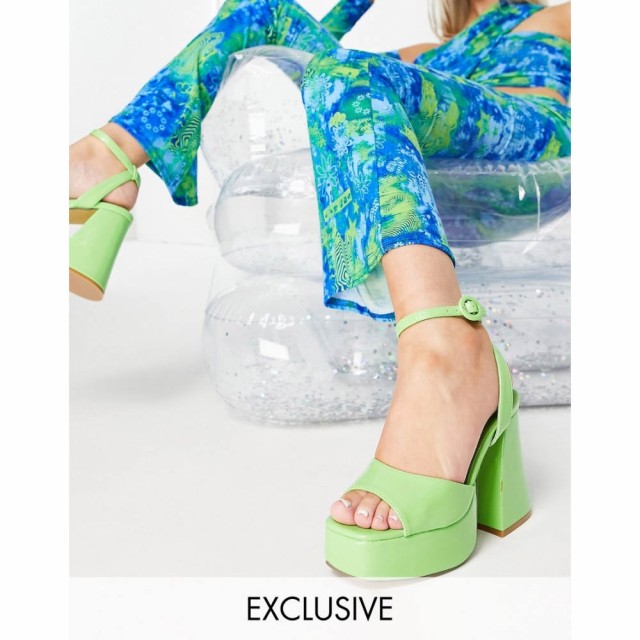 デイジーストリート Daisy Street レディース サンダル・ミュール シューズ・靴 Exclusive Platform Heeled Sandals In Apple Green Pate