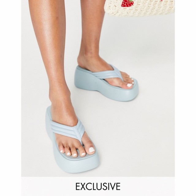 デイジーストリート Daisy Street レディース ビーチサンダル シューズ・靴 Exclusive Chunky Flip Flop Sandals In Baby Blue ベビーブ