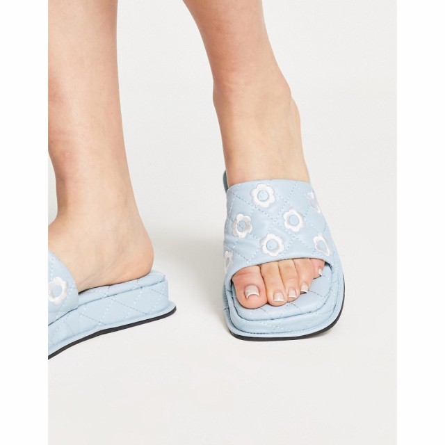 デイジーストリート Daisy Street レディース サンダル・ミュール スクエアトゥ シューズ・靴 Exclusive Square Toe Sandals In Baby Blu