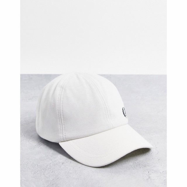 フレッドペリー Fred Perry メンズ キャップ 帽子 Pique Cotton Cap In White ホワイト