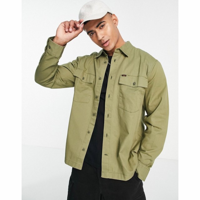 リー Lee メンズ シャツ シャツジャケット トップス Relaxed Fit Twill Overshirt In Khaki Green カーキグリーン